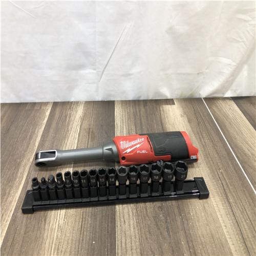 AS-IS Milwaukee FUEL INSIDER 12V Lithium-Ion Brushless Cordless 1/4 in. - 3/8 in. Extended Reach Box Ratchet (Tool-Only)