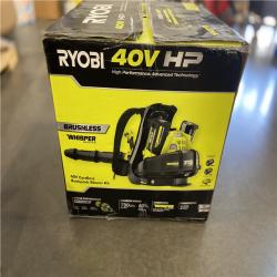 AS-IS - RYOBI 40V HP Brushless Whisper Series 165 MPH 730 CFM Cordless Battery Backpack Blower