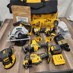 AS-IS DEWALT 20-Volt MAX Lithium-Ion Cordless 7-Tool Combo Kit with 2.0 Ah Battery, 5.0 Ah Battery and Charger