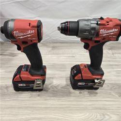 AS-IS MILWAUKEE FUEL 18V Lithium-Ion Brushless Cordless Hammer Drill and Impact Driver Combo Kit (2-Tool) with 2 Batteries