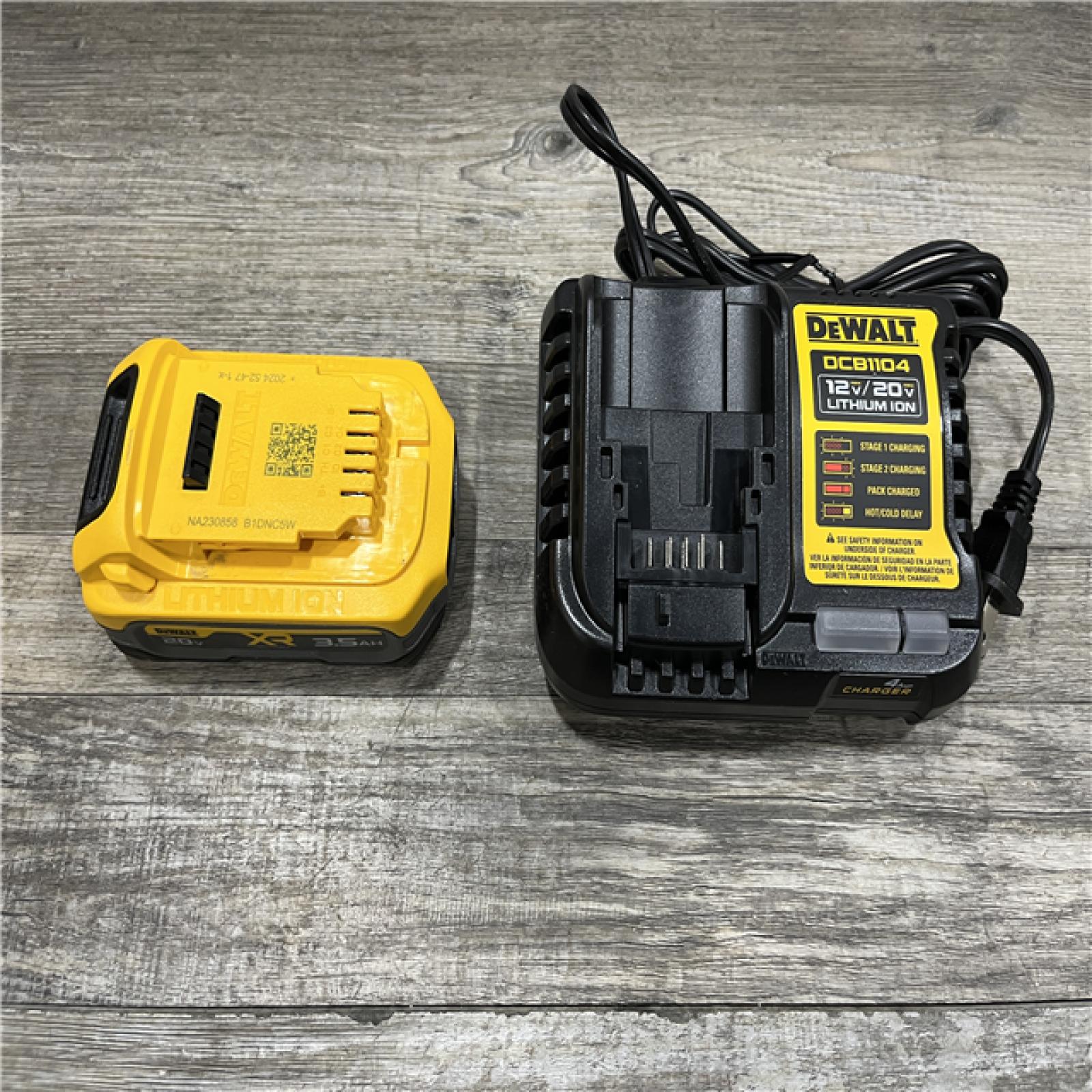 AS-IS DEWALT 20V MAX XR POWERSTACK Lithium-Ion Battery Starter Kit with 3.5Ah Battery and Charger