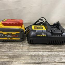 AS-IS DEWALT FLEXVOLT 20V/60V MAX Lithium-Ion 6.0Ah Battery Pack with 6 Amp Output Charger