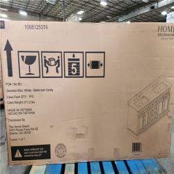Phoenix NEW Home Decorators Collection Doveton 60 in. Double Sink Freestanding White Bath Vanity with White Engineered Marble Top (Assembled) (SEALED)