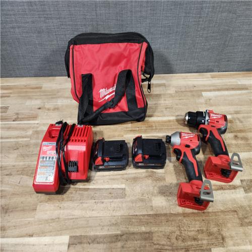 HOUSTON LOCATION - AS - IS Milwaukee 18V Lithium-Ion Brushless Cordless Compact Drill/Impact Combo Kit
