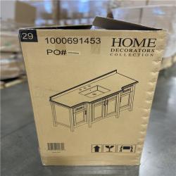 DALLAS LOCATION - Home Decorators Collection Sassy 60 in. Single Sink White Bath Vanity with Carrara Marble Top (Assembled)
