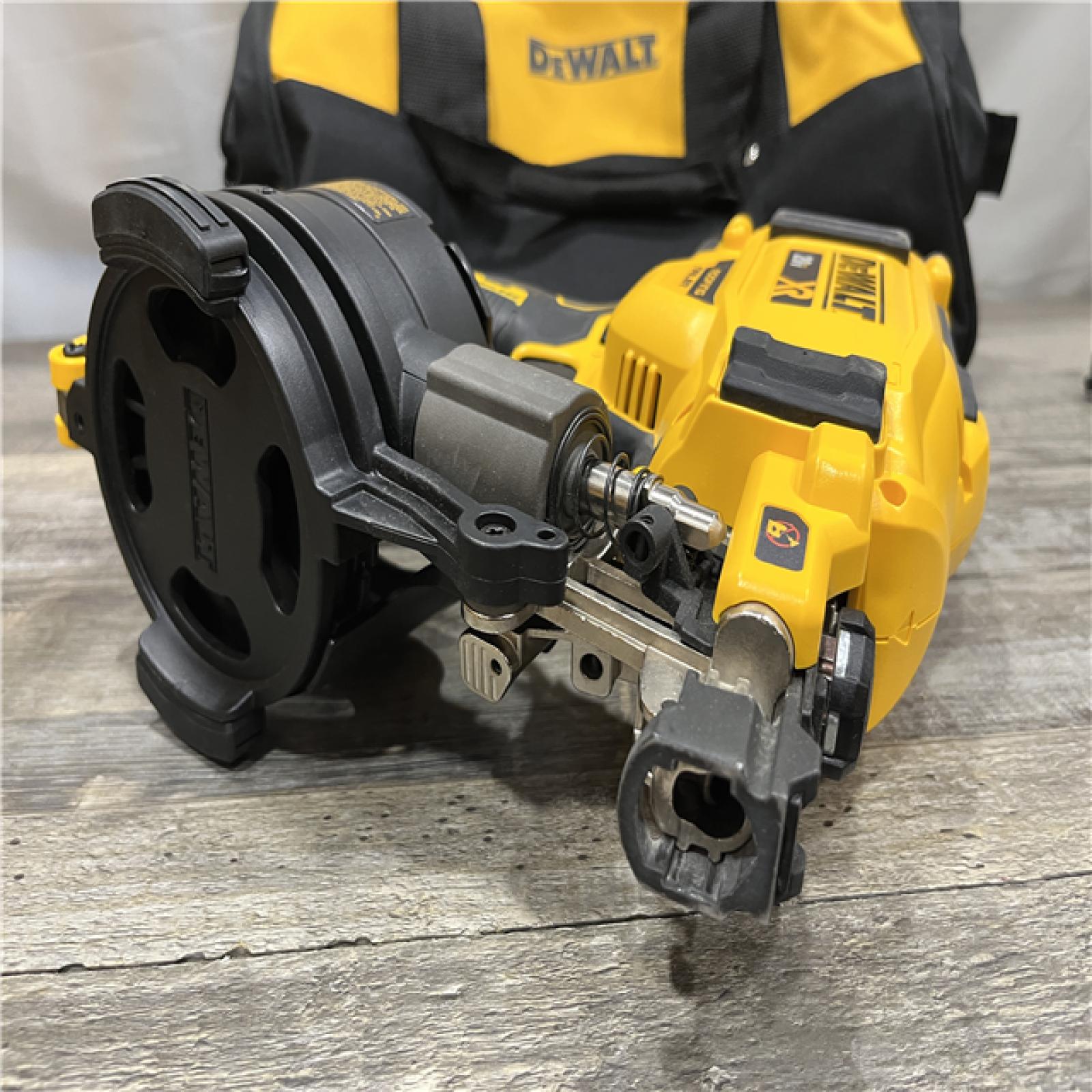 AS-IS DEWALT 20V MAX Lithium-Ion 15-Degree Electric Cordless Roofing Nailer Kit
