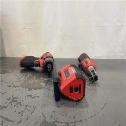 AS-IS- M12 12V Lithium-Ion Cordless Screwdriver, 3/8 in. High Speed Ratchet, Light Combo Kit (3-Tool) W/ 2 Batteries & Charger