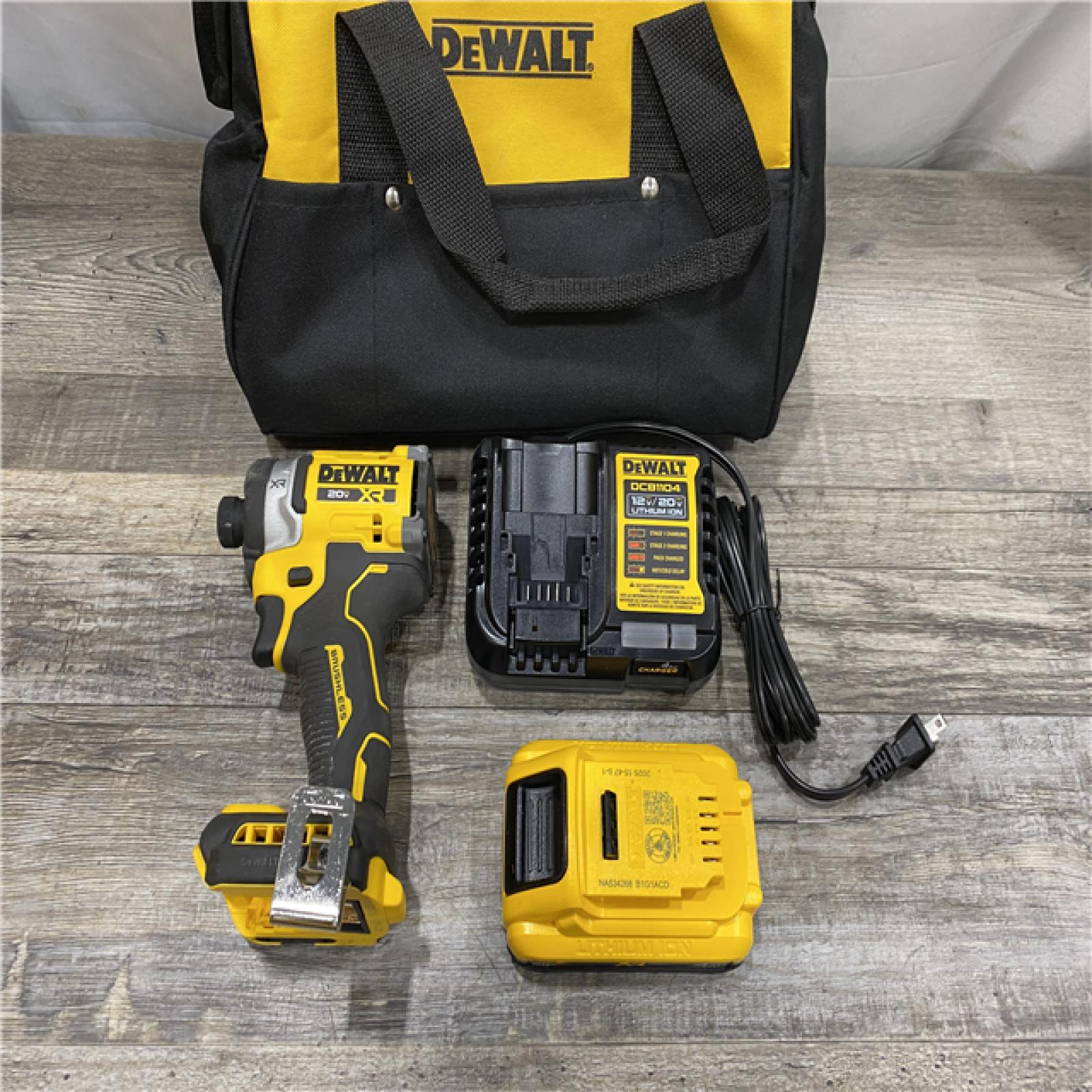 AS-IS DEWALT 20V MAX XR Lithium-Ion Brushless Cordless 3-Speed High Torque 1/4 in. Impact Driver Kit