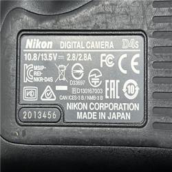 AS-IS Nikon D4S 16.2 MP CMOS FX Digital SLR with Full 1080p HD Video (Body Only)
