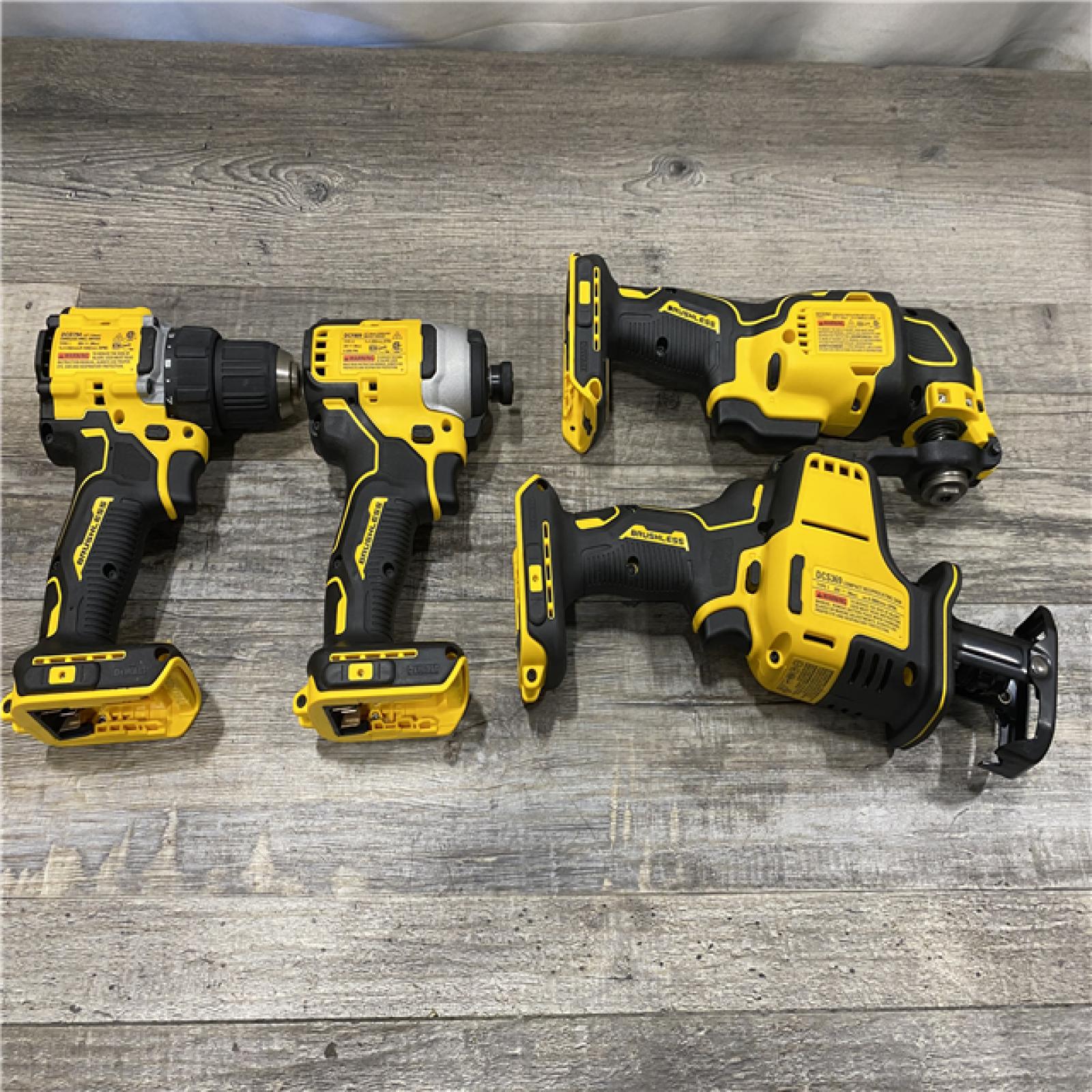 AS-IS DEWALT ATOMIC 20-Volt Lithium-Ion Cordless Brushless Combo Kit (4-Tool)