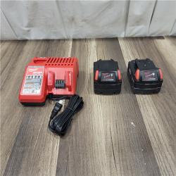 AS IS Milwaukee M18 18-Volt Lithium-Ion XC Starter Kit with Two 5.0Ah Batteries / Charger (48-59-1852B)
