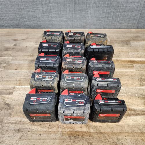 HOUSTON LOCATION - AS-IS MILWAUKEE BATTERY PACK QTY - 15