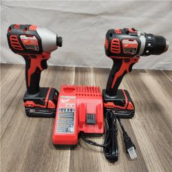 AS-IS- Milwaukee 18V Cordless Brushed 2-Tool Drill/Driver and Impact Driver Kit