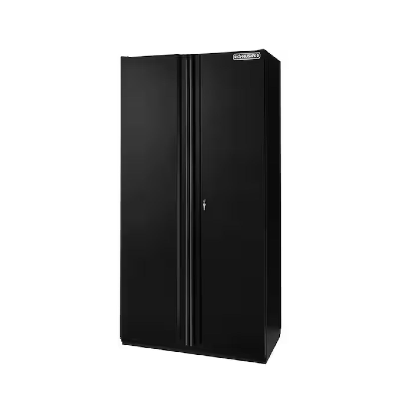 DALLAS LOCATION - Husky Extra Wide Heavy Duty Welded 20-Gauge Steel Freestanding Garage Cabinet in Black (42 in. W x 82 in. H x 24.6 in. D)