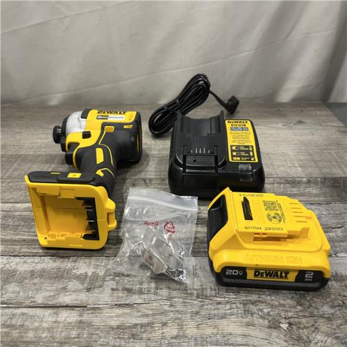 AS-IS DEWALT 20V MAX Lithium-Ion Brushless Cordless 1/4 in. Impact Driver Kit