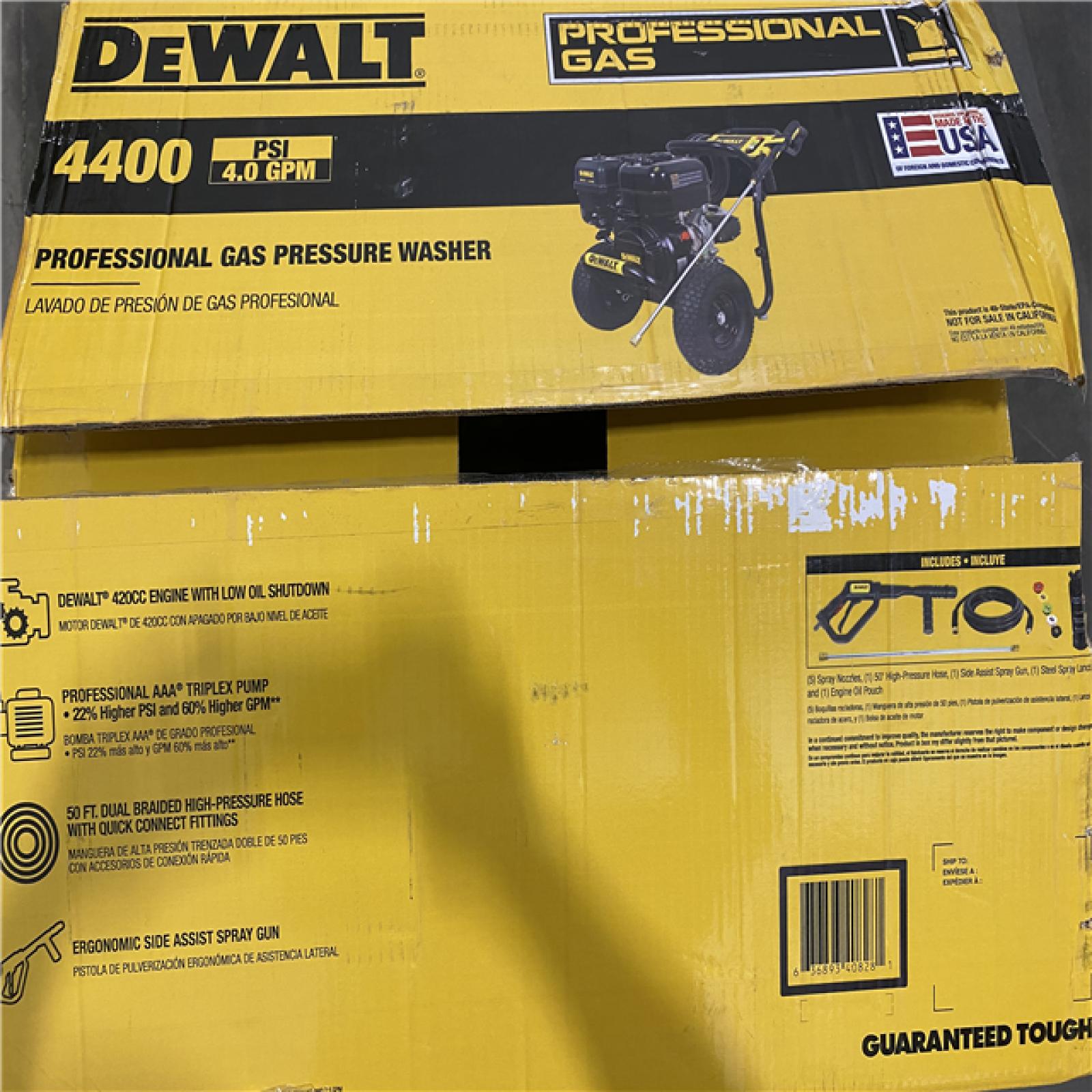 Dallas Location - As-Is DEWALT 4400 PSI 4.0 GPM Gas Pressure Washer