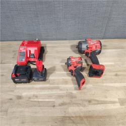 HOUSTON LOCATION - AS-IS Milwaukee 2 Tool Combo Kit W/ (2) Battery & Charger
