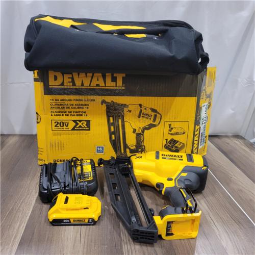AS-IS  DeWalt DCN660D1 20V 16 Gauge Cordless Angled Finish Nailer Kit W/ 2Ah Battery