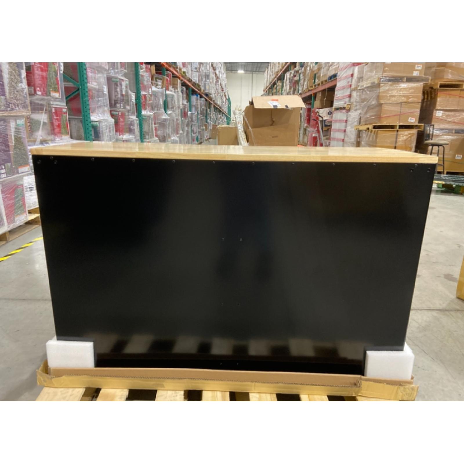 DALLAS LOCATION - Husky Tool Storage 46 in. W x 18 in. D 9-Drawer Mobile Workbench Cabinet in Gloss Black