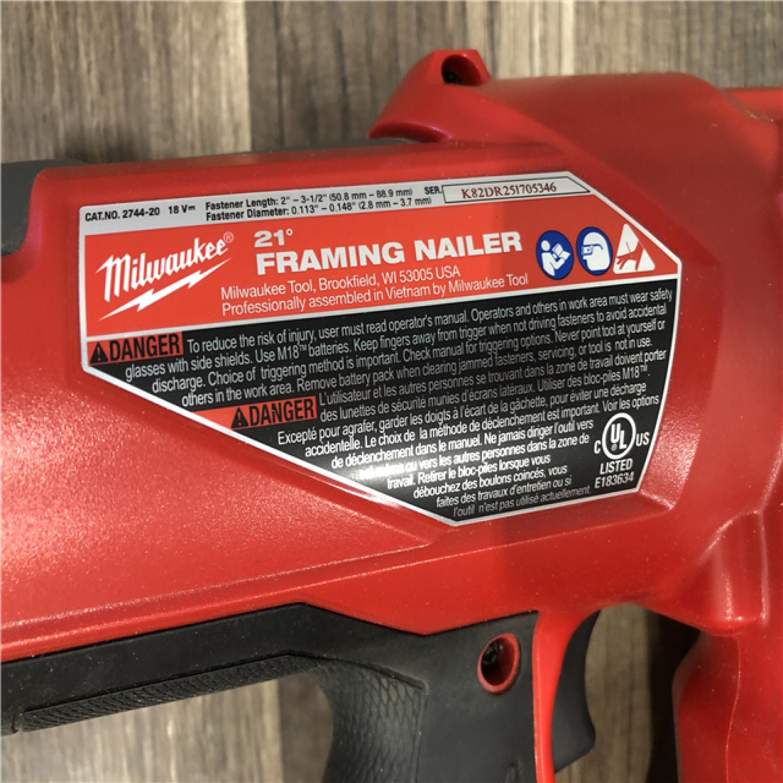 AS-IS Milwaukee  FUEL 3-1/2 in. 18-Volt 21-Degree Lithium-Ion Brushless Cordless Framing Nailer (Tool-Only)