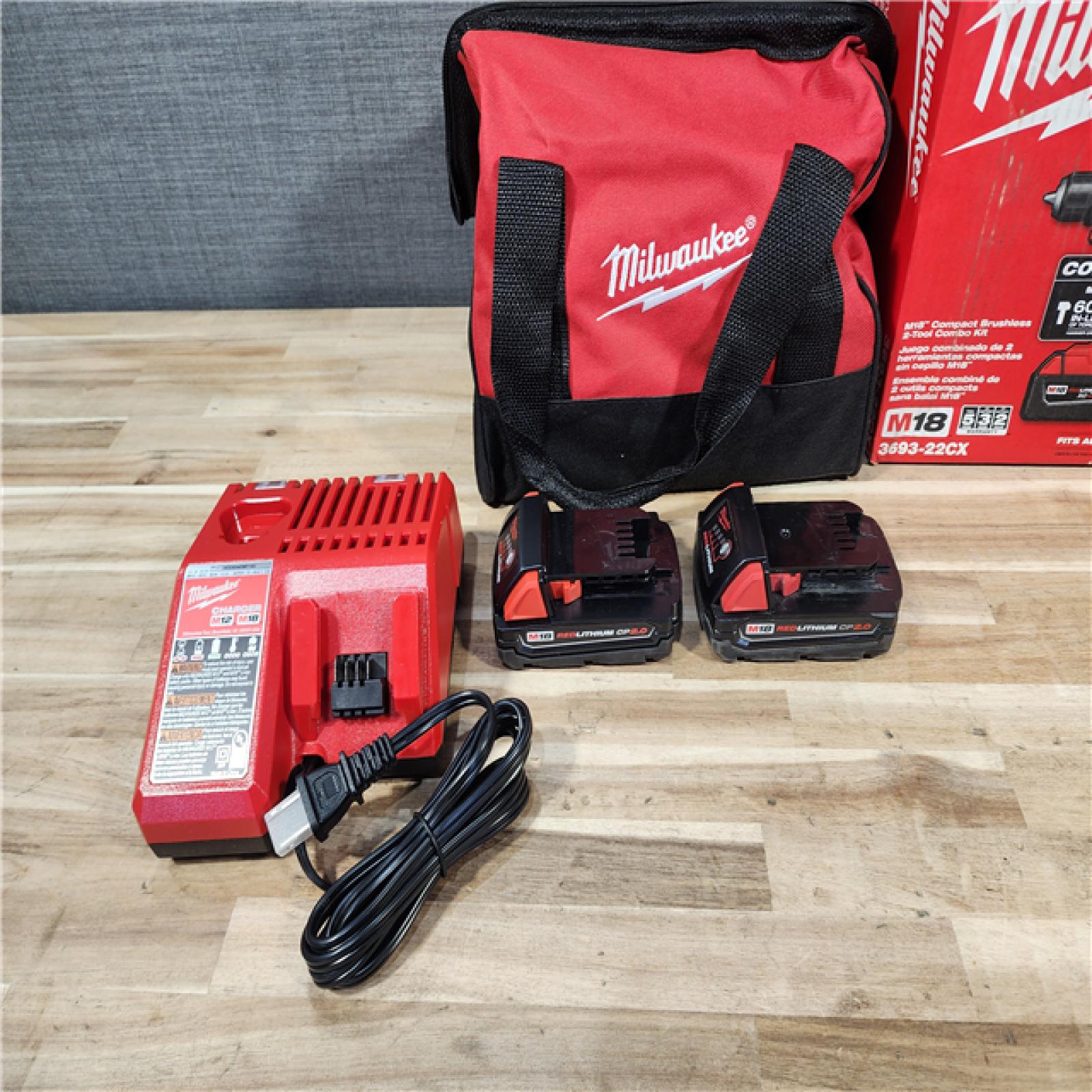 HOUSTON LOCATION - AS-IS Milwaukee 18-Volt Lithium-Ion Brushless Cordless Compact Hammer Drill/Impact Combo Kit