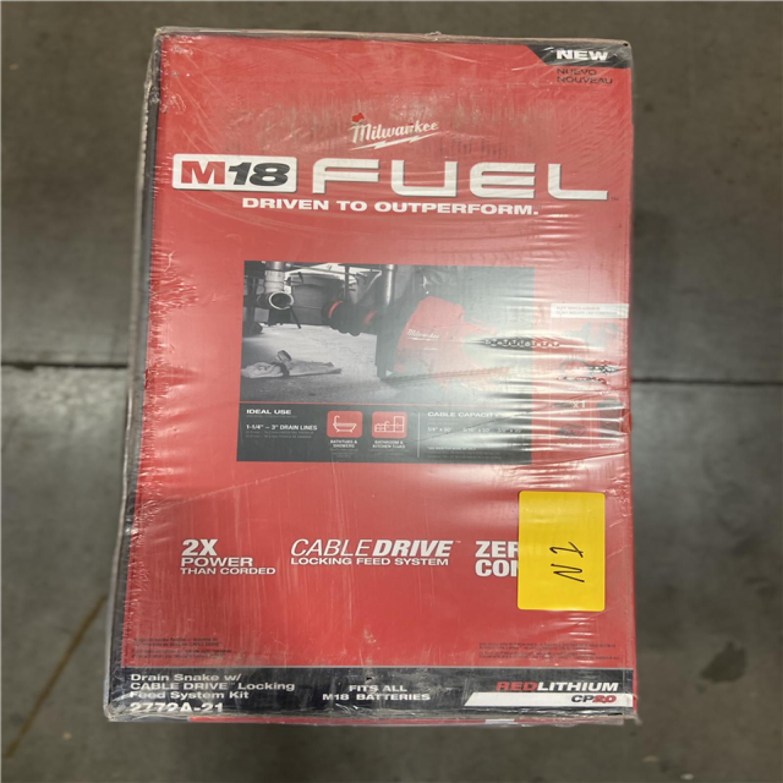 NEW! - Milwaukee M18 FUEL 18-Volt Lithium-Iron Cordless Plumbing Drain Snake Auger Kit with w/ CABLE DRIVE & 5/16 in. x 35 ft. Cable