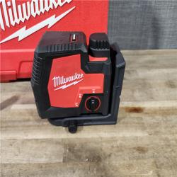 HOUSTON LOCATION - AS-IS MILWAUKEE 100 Ft. REDLITHIUM Lithium-Ion USB Green Rechargeable Cross Line Laser Level