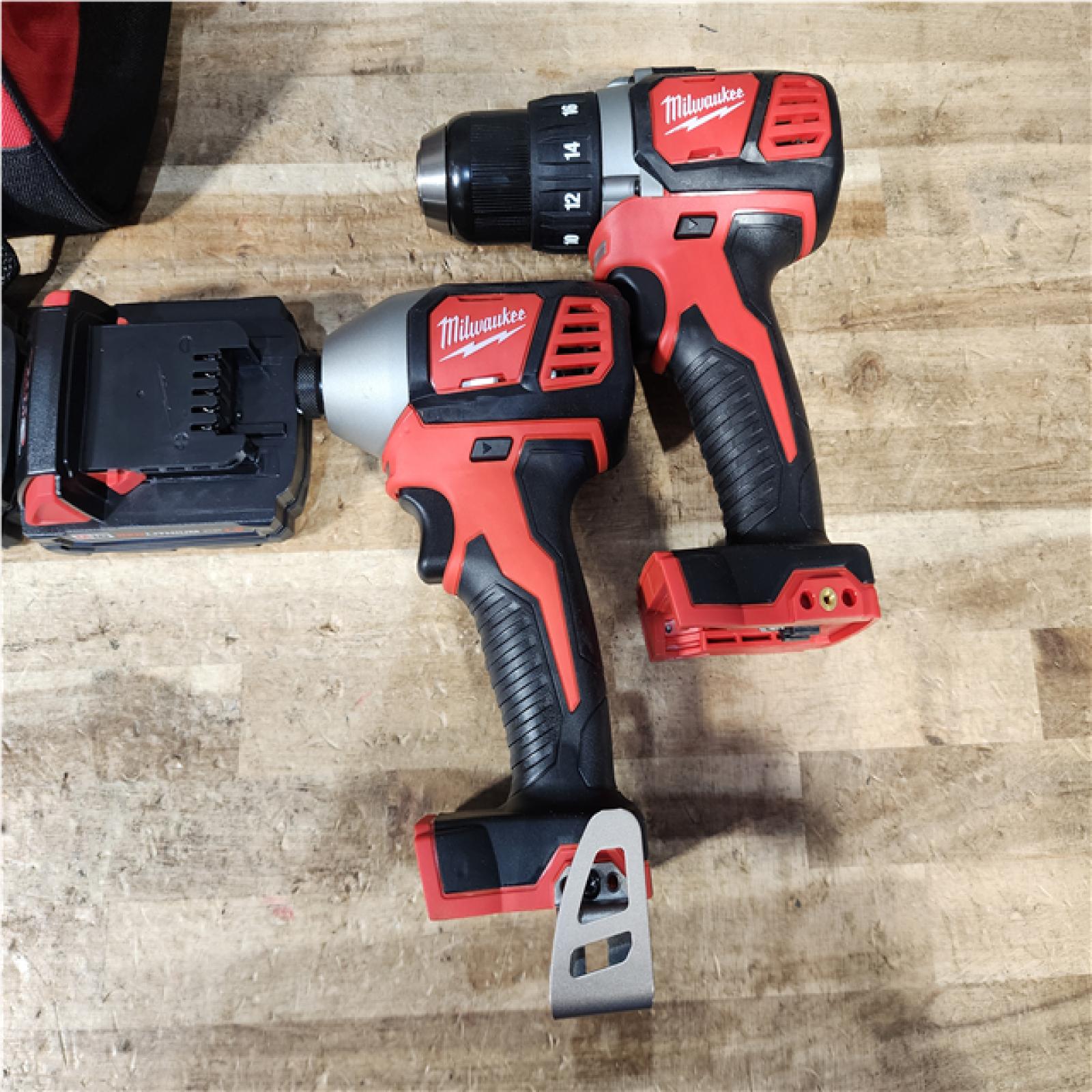 HOUSTON LOCATION - AS - IS Milwaukee 18V Lithium-Ion Cordless Drill Driver/Impact Driver Combo Kit