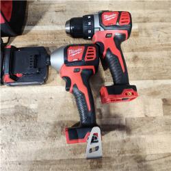 HOUSTON LOCATION - AS - IS Milwaukee 18V Lithium-Ion Cordless Drill Driver/Impact Driver Combo Kit