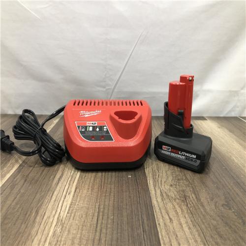 AS-IS Milwaukee 12-Volt Lithium-Ion XC High Output 5.0 Ah Battery Pack with Charger Starter Kit