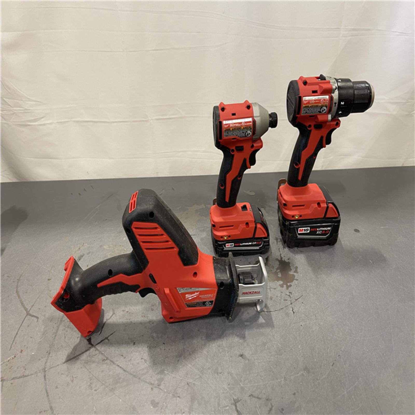 AS-IS - Milwaukee M18 18-Volt Lithium-Ion Brushless Cordless Combo 4 Tool Kit