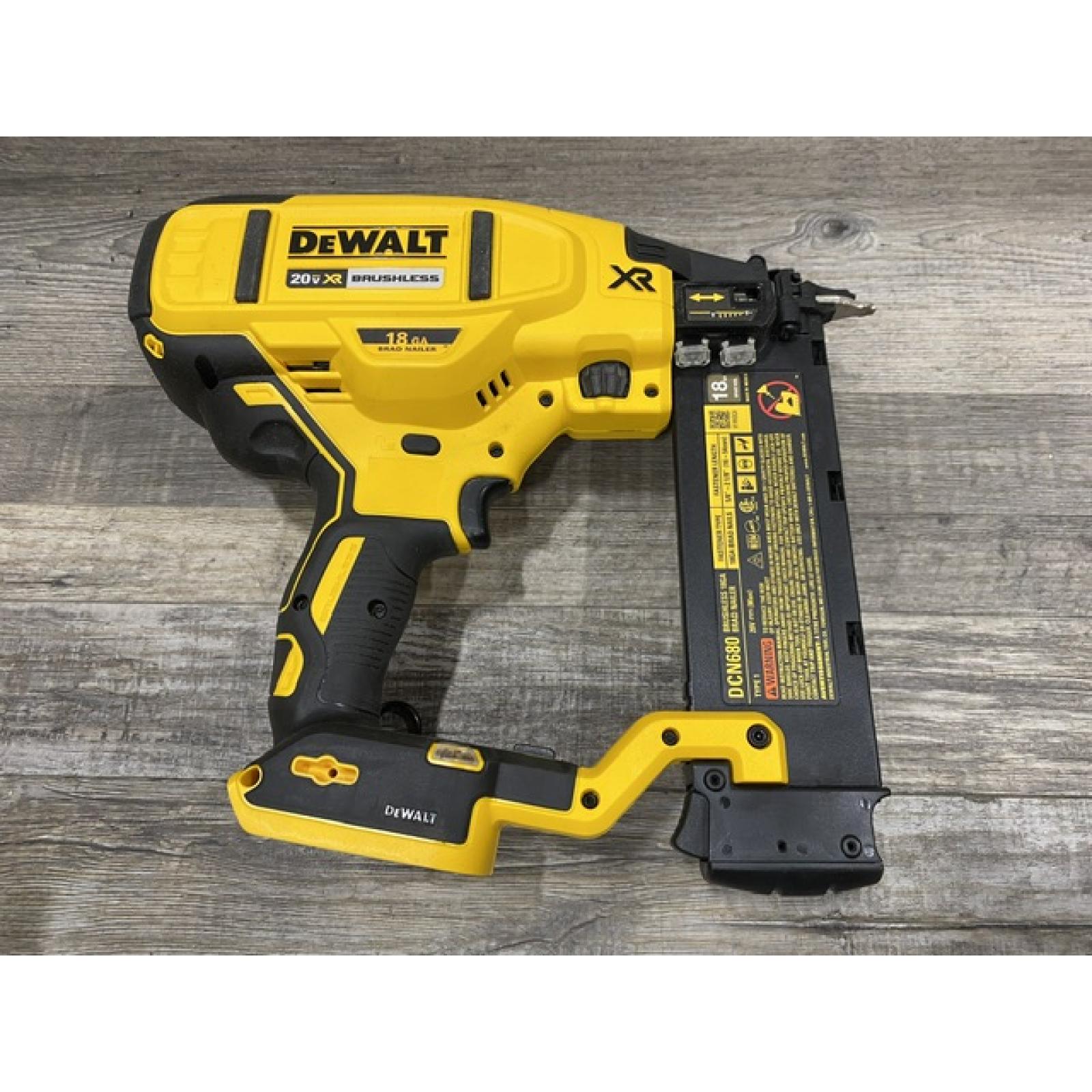 AS-IS DEWALT 20V MAX XR Lithium-Ion Electric Cordless 18-Gauge Brad Nailer (Tool Only)