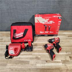 HOUSTON LOCATION - AS-IS Milwaukee  FUEL 12-Volt Lithium-Ion Brushless Cordless Hammer Drill and Impact Driver Combo Kit