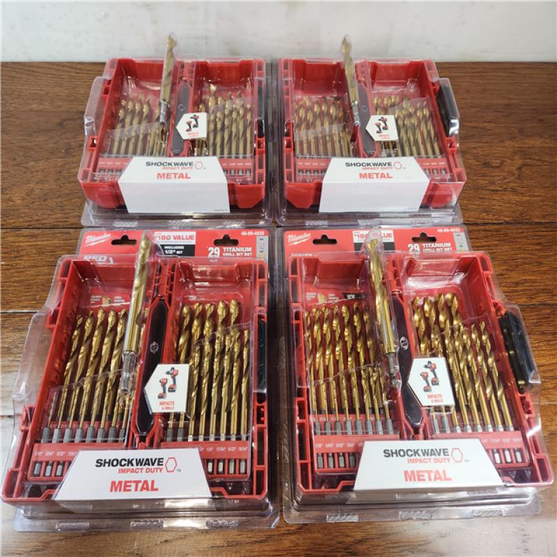NEW! Milwaukee SHOCKWAVE IMPACT DUTY Titanium Drill Bit Set (29Piece