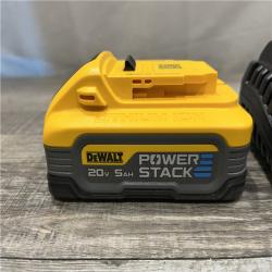 AS-IS DEWALT 20V POWERSTACK Lithium-Ion Battery Starter Kit with 5.0Ah Battery and Charger
