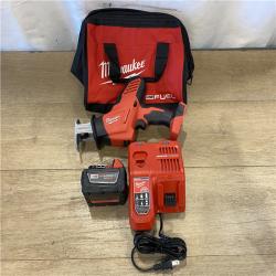 AS-IS Milwaukee M18 18-Volt Lithium-Ion Cordless Hackzall Reciprocating Saw W/ M18 Starter Kit W/ (1) 5.0Ah Battery and Charger