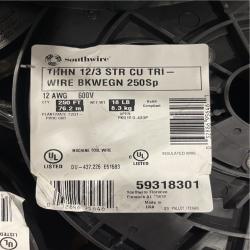 DALLAS LOCATION - Southwire 250 ft. 12/3-Gauge Black/White/Green Stranded CU THHN Tri- Wire P0ALLET-(16 UNITS)