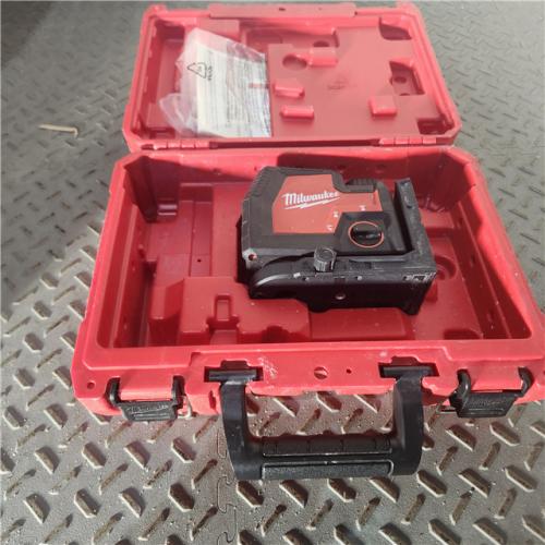 Houston Location AS IS - Milwaukee 3521-21 4V Lithium-Ion Cordless USB Rechargeable Green Beam Cross Line Laser