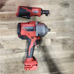HOUSTON LOCATION - AS-IS Milwaukee 12/18V Lithium-Ion Cordless 3/8 in. Ratchet and 1/2 in. High Torque Impact Wrench with Friction Ring Combo Kit