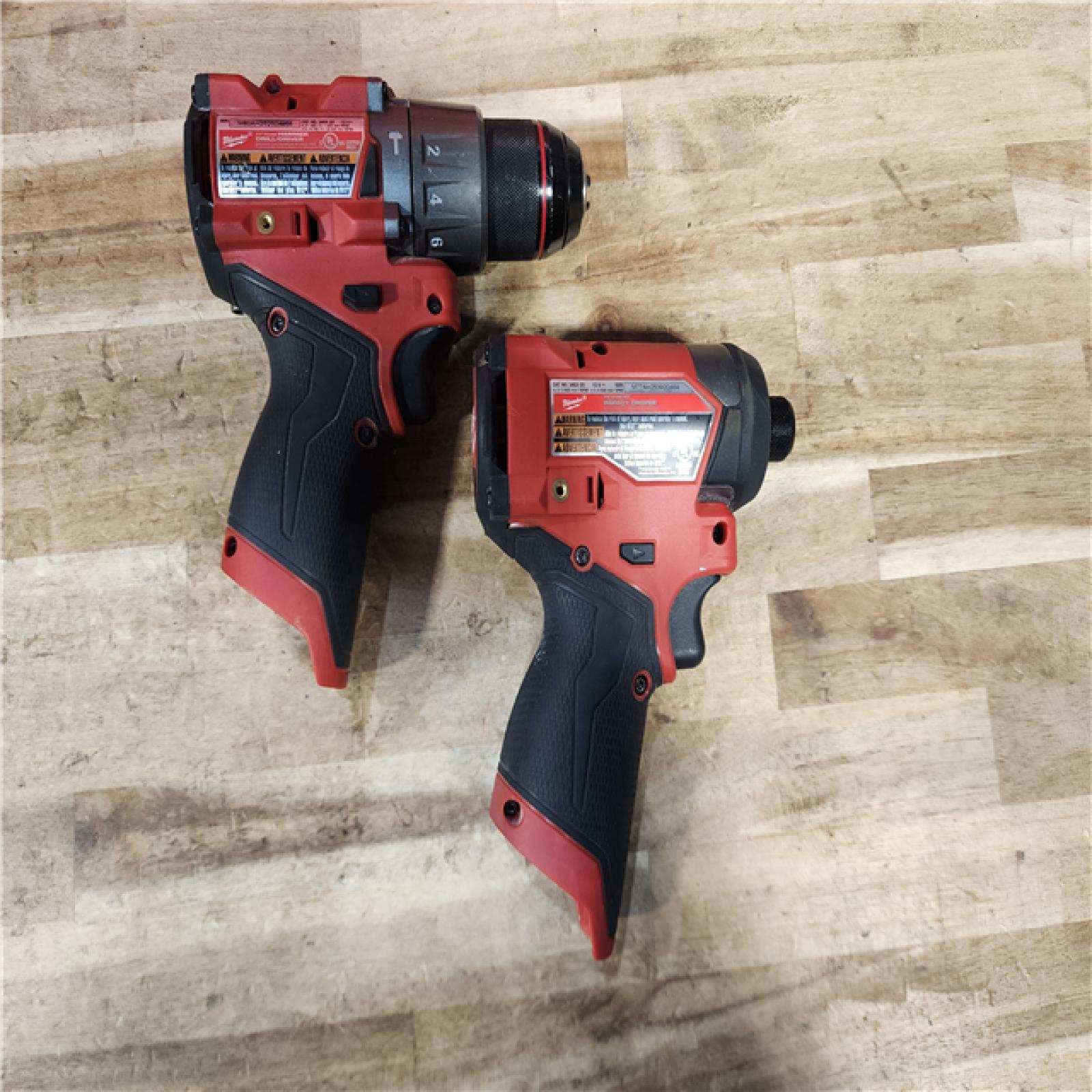 HOUSTON LOCATION - AS-IS Milwaukee FUEL 12-Volt Lithium-Ion Brushless Cordless Hammer Drill and Impact Driver Combo Kit