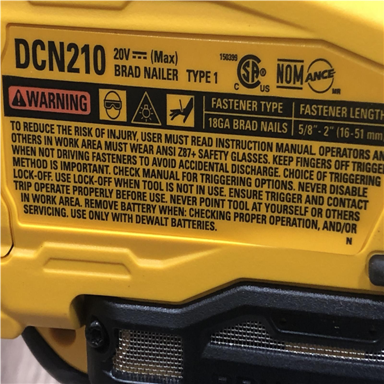 AS-IS DEWALT 20V MAX XR 18 Gauge Cordless Brad Nailer (Tool Only)