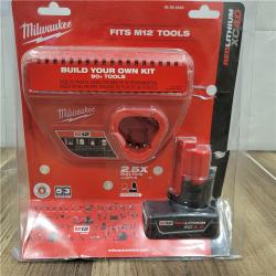 AS-IS Milwaukee M12 12-Volt Lithium-Ion XC Battery Pack 4.0 Ah and Charger Starter Kit
