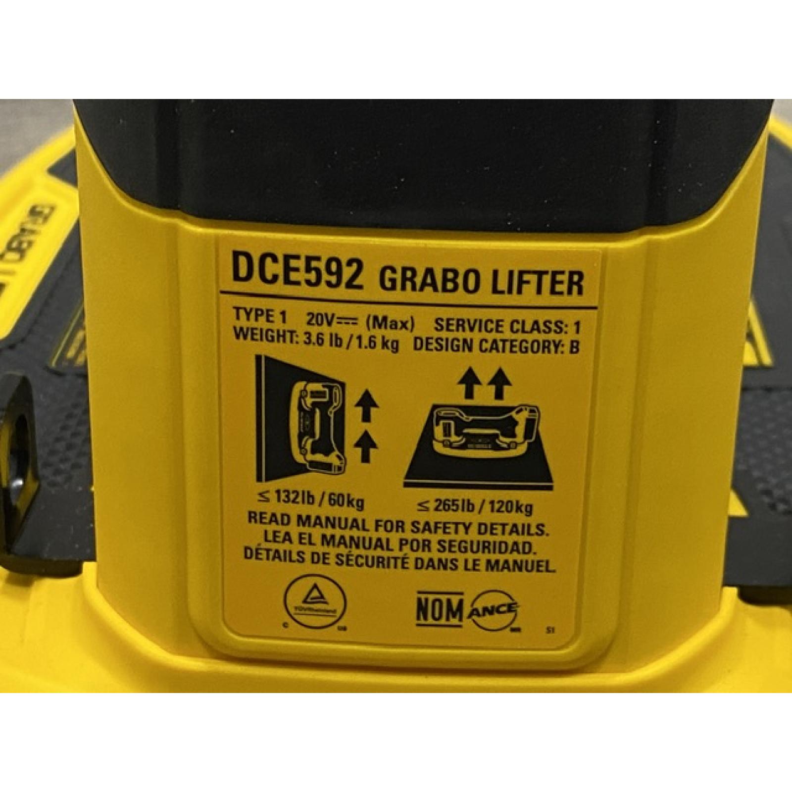 AS-IS DEWALT 20-Volt Max Lithium-Ion Cordless GRABO Lifter Kit