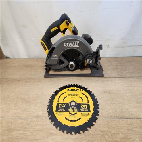 AS-IS- DEWALT FLEXVOLT 60V MAX Cordless Brushless 7-1/4 in. Circular Saw with Brake (Tool Only)