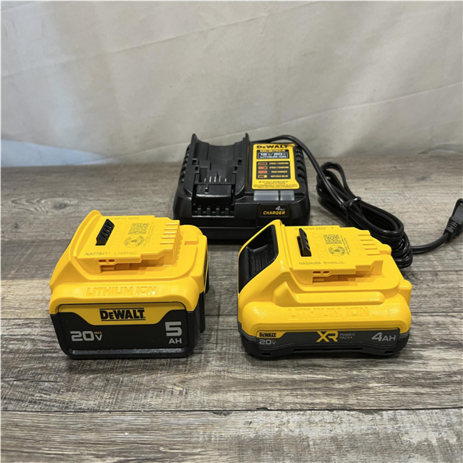 AS-IS DEWALT 20V MAX Lithium-Ion Starter Kit with 4.0 Ah and 5.0 Ah Batteries and Charger
