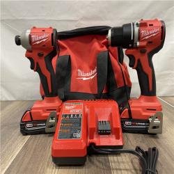 AS-IS Milwaukee M18 18V Lithium-Ion Brushless Cordless Compact Drill/Impact Combo Kit