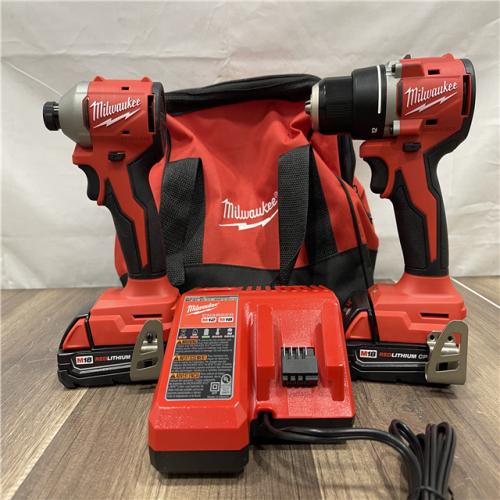 AS-IS Milwaukee M18 18V Lithium-Ion Brushless Cordless Compact Drill/Impact Combo Kit