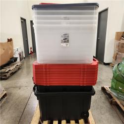 Phoenix AS-IS Mixed Plastic Storage Totes Pallet (14 Totes)