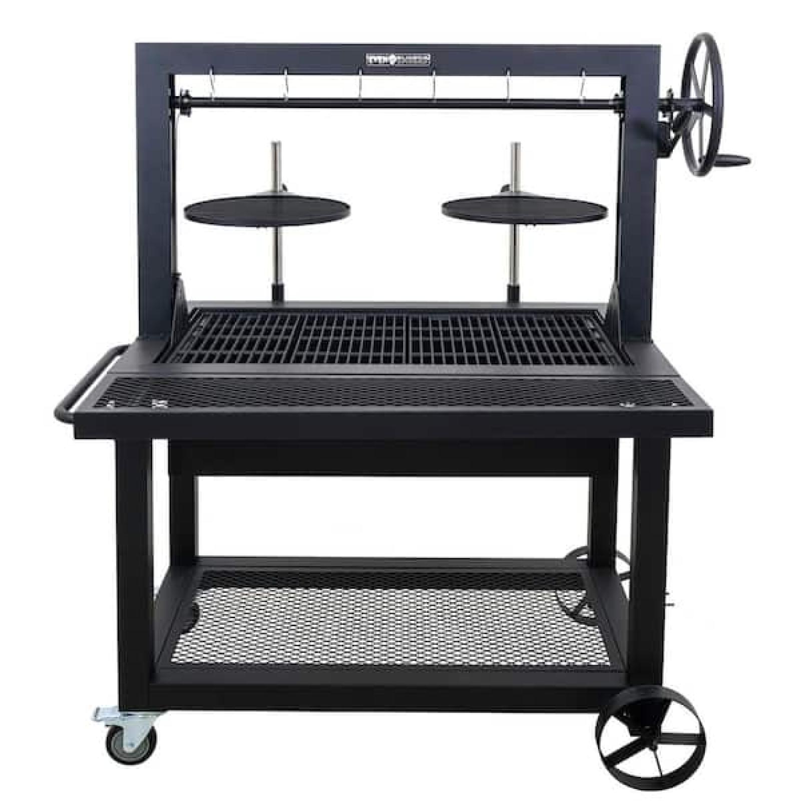 Phoenix NEW Even Embers 36 in. Santa Maria Charcoal and Wood Grill in Black with Cover Included