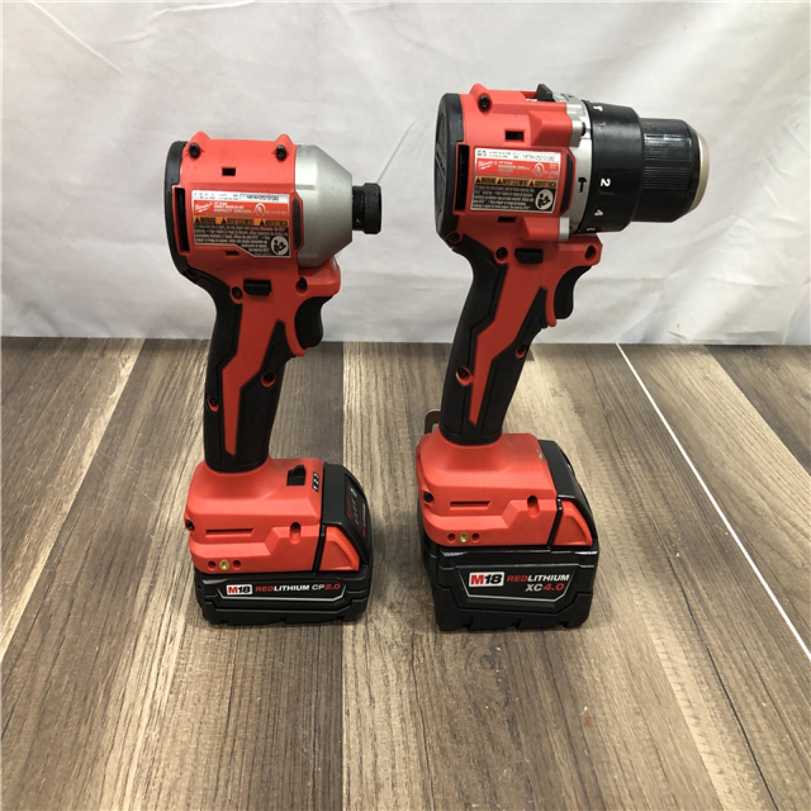 AS-IS Milwaukee 18-Volt Lithium-Ion Brushless Cordless Compact Hammer Drill/Impact Combo Kit